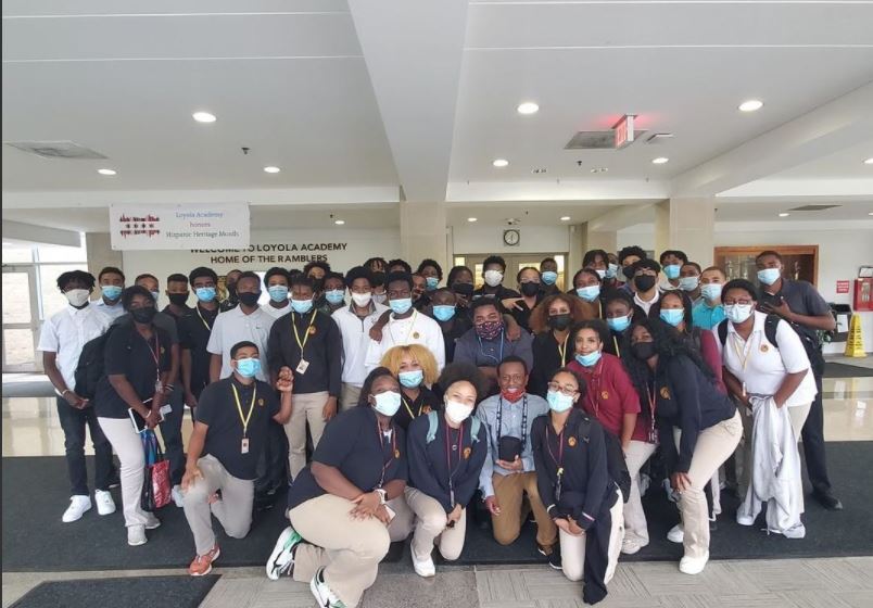 One stop of the B.A.S.E Education and College tour was at Loyola Academy in Chicago. 25 UDJ students shadowed juniors and seniors from the school for the day.  