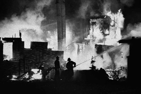 Image from Devils Night on October 30, 1983, when the East side of Detroit was set on fire. 