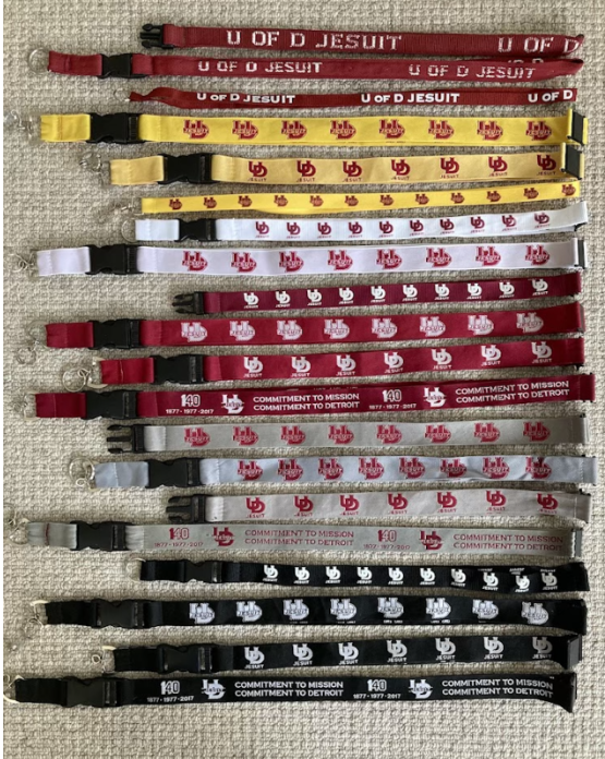 The collection of Grant's lanyards